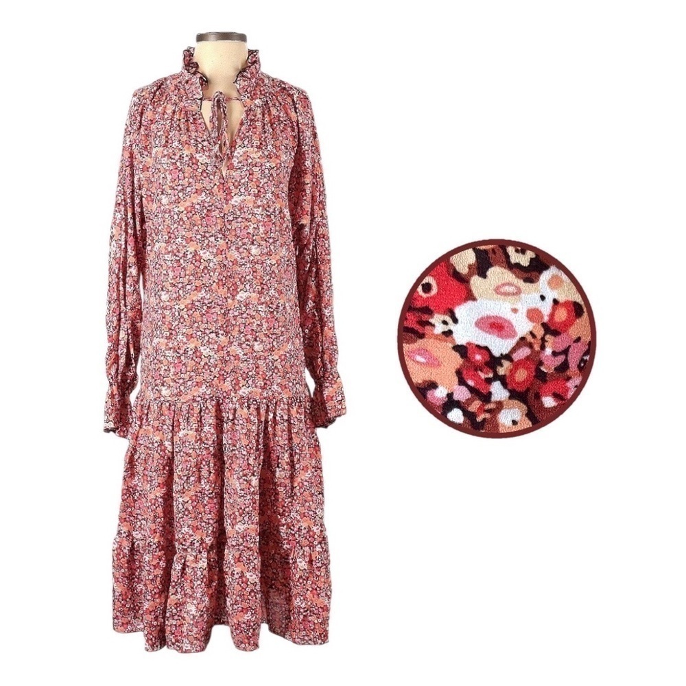 Anthropologie O.P.T One Pretty Time Prairie Tiered Maxi Dress XS NWT Floral Boho
